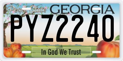 GA license plate PYZ2240