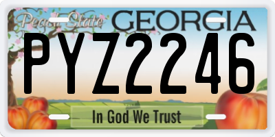 GA license plate PYZ2246