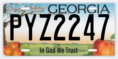 GA license plate PYZ2247