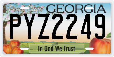 GA license plate PYZ2249