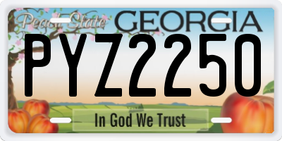GA license plate PYZ2250