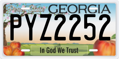 GA license plate PYZ2252