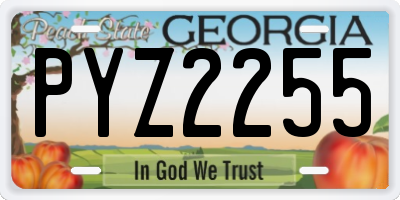 GA license plate PYZ2255