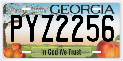 GA license plate PYZ2256