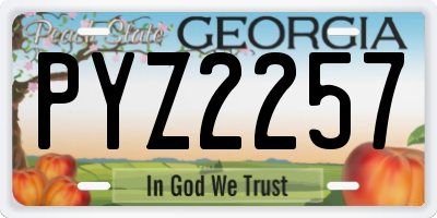 GA license plate PYZ2257