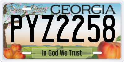 GA license plate PYZ2258