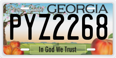 GA license plate PYZ2268