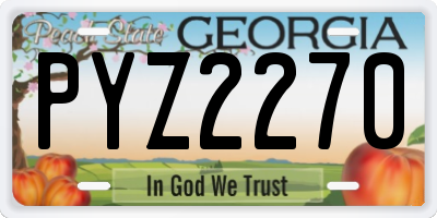 GA license plate PYZ2270