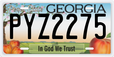 GA license plate PYZ2275