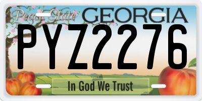GA license plate PYZ2276
