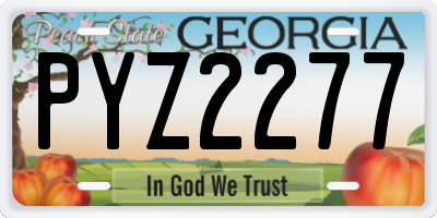 GA license plate PYZ2277