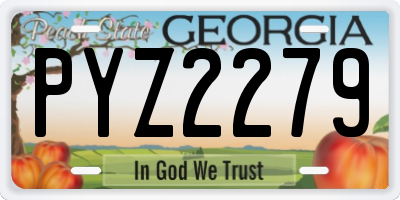 GA license plate PYZ2279