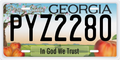 GA license plate PYZ2280