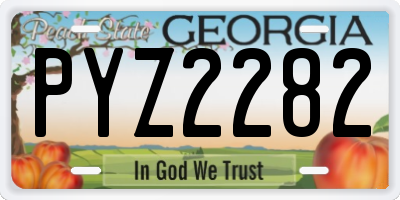 GA license plate PYZ2282