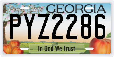 GA license plate PYZ2286