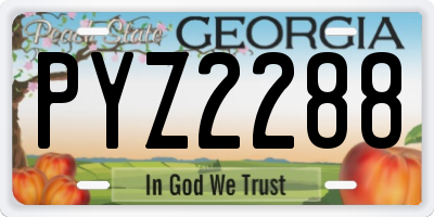 GA license plate PYZ2288