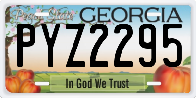 GA license plate PYZ2295