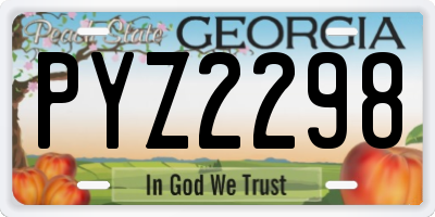 GA license plate PYZ2298