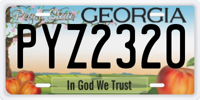 GA license plate PYZ2320