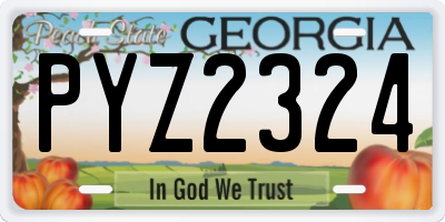GA license plate PYZ2324