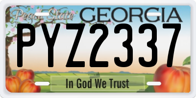 GA license plate PYZ2337