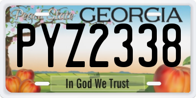 GA license plate PYZ2338