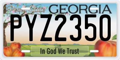 GA license plate PYZ2350