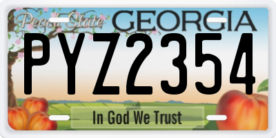 GA license plate PYZ2354