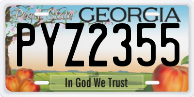 GA license plate PYZ2355