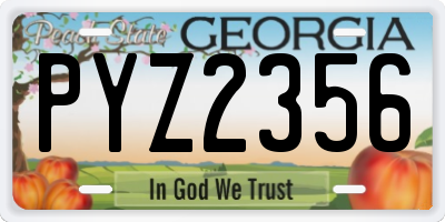 GA license plate PYZ2356