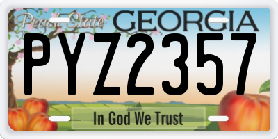 GA license plate PYZ2357