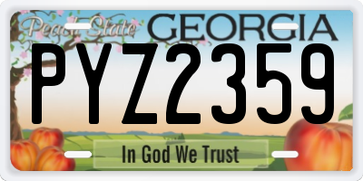 GA license plate PYZ2359
