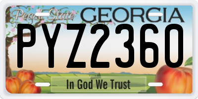 GA license plate PYZ2360
