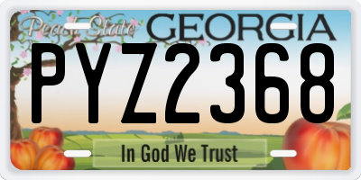 GA license plate PYZ2368