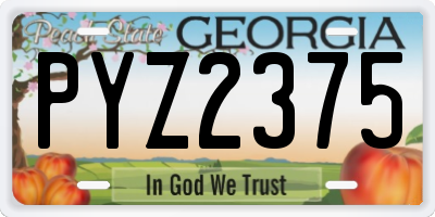 GA license plate PYZ2375