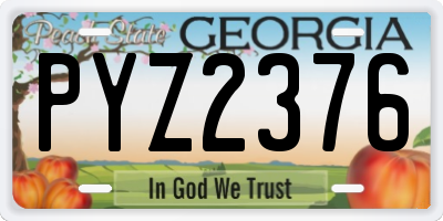 GA license plate PYZ2376
