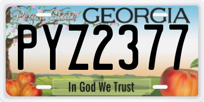 GA license plate PYZ2377