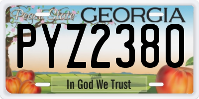GA license plate PYZ2380