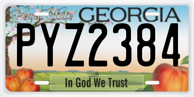 GA license plate PYZ2384