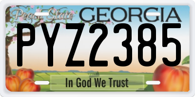 GA license plate PYZ2385