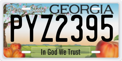 GA license plate PYZ2395