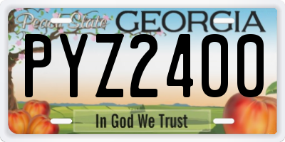 GA license plate PYZ2400