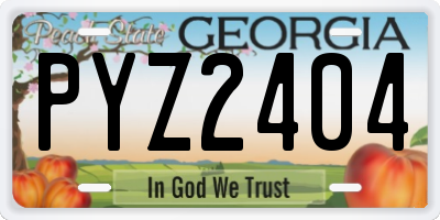 GA license plate PYZ2404