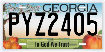 GA license plate PYZ2405