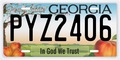GA license plate PYZ2406