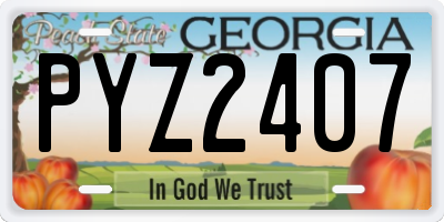 GA license plate PYZ2407