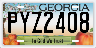 GA license plate PYZ2408