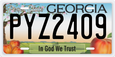 GA license plate PYZ2409
