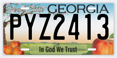 GA license plate PYZ2413