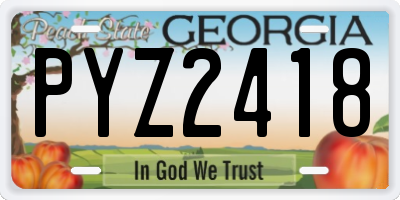 GA license plate PYZ2418
